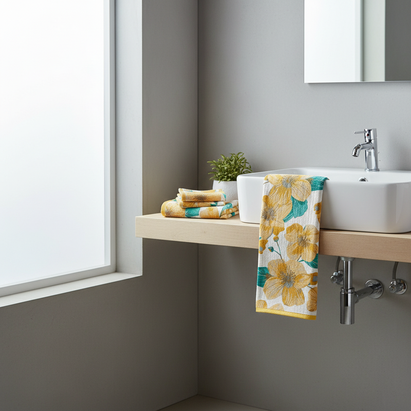 Cotton Bath Towel | Highly Absorbent styled in a modern bathroom