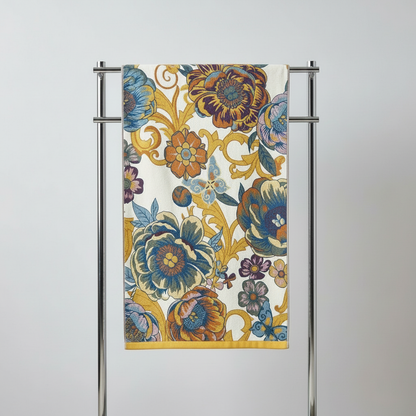 Reversible Cotton Blooming Floral Bath Towel styled in a modern bathroom