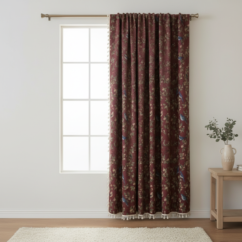 Wildflower Weave Curtain lifestyle - hung on window
