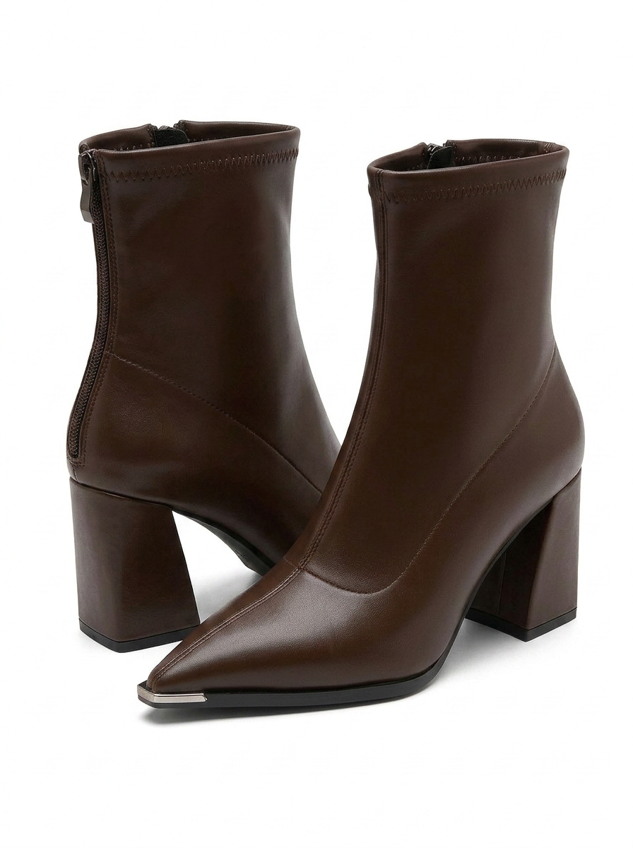 Harlow Women's Block Heel Ankle Boots - fabric and finish detail