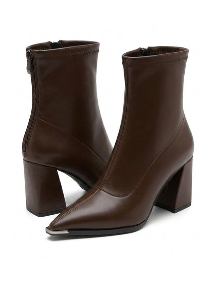 Harlow Women's Block Heel Ankle Boots - fabric and finish detail