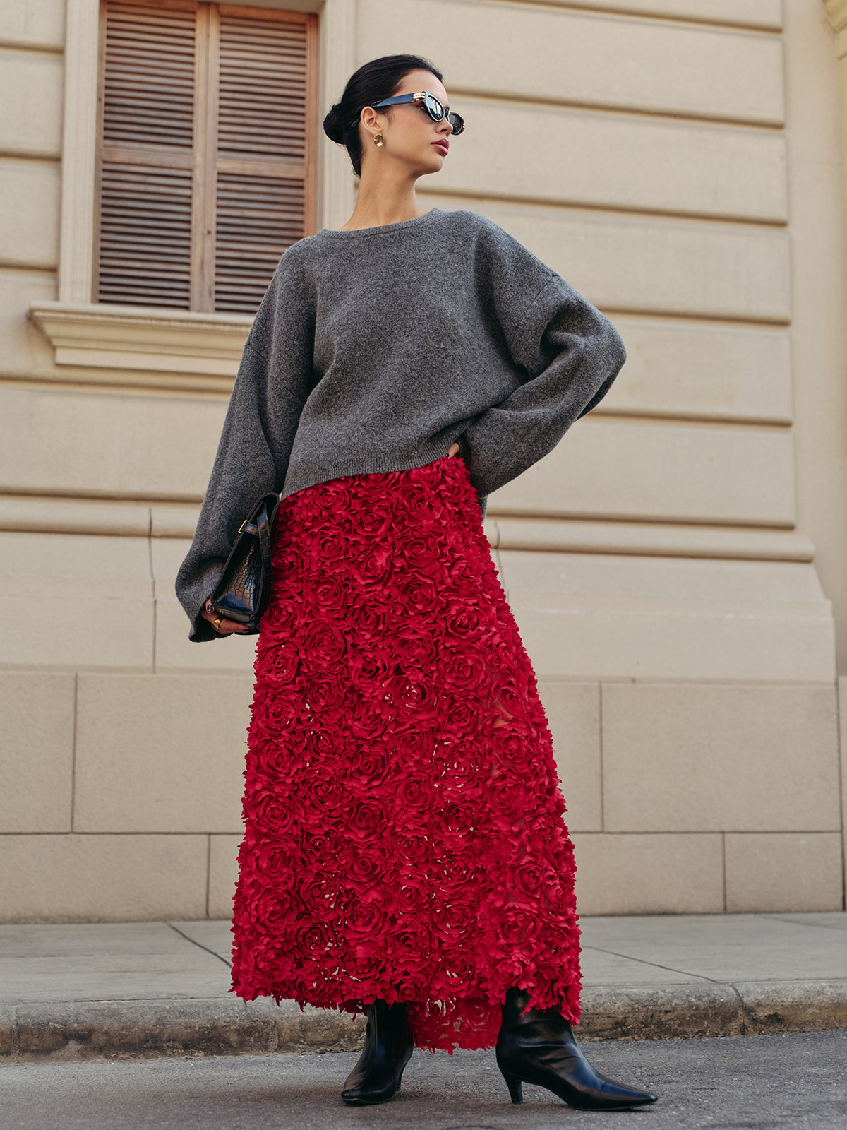 Mabel Women's Floral Skirt - full-length view