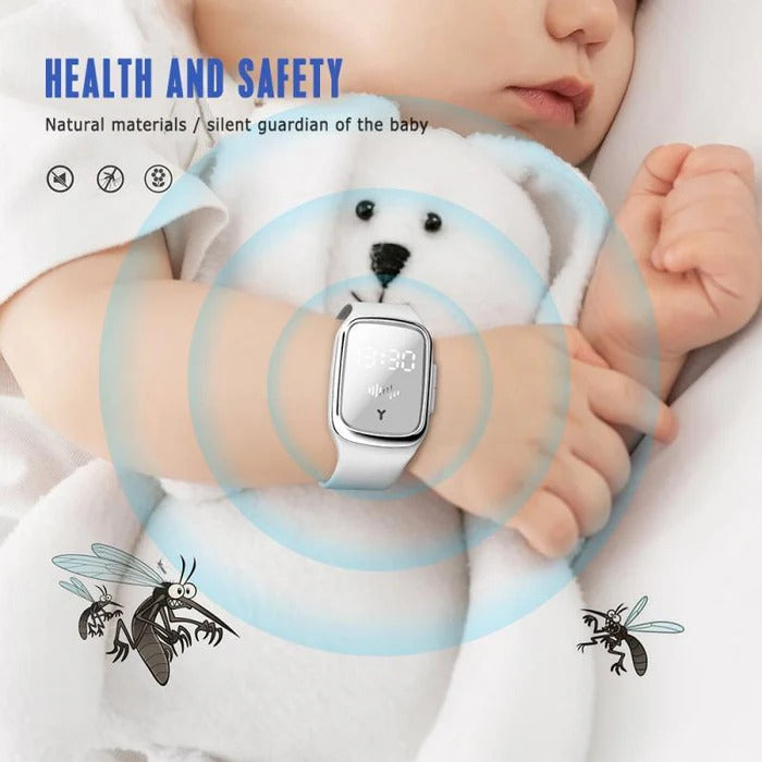 Quarry Portable Anti-mosquito Wristband - shown in use
