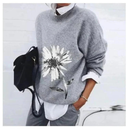 Sophie Women's Floral Sweater - fabric and finish detail