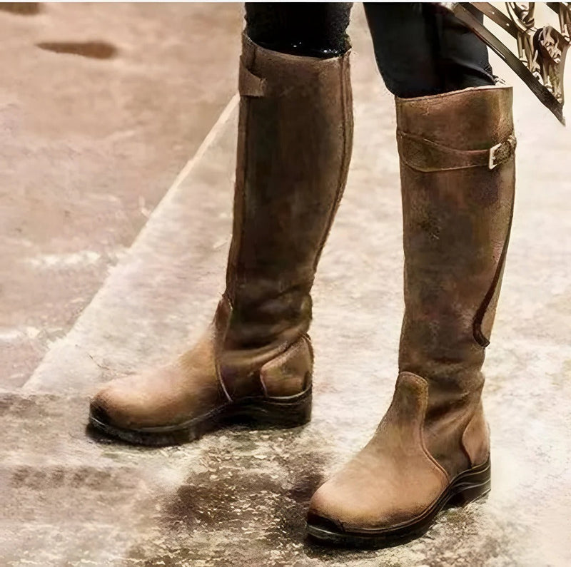 Selma Women's Knee-high Boots - fabric and finish detail