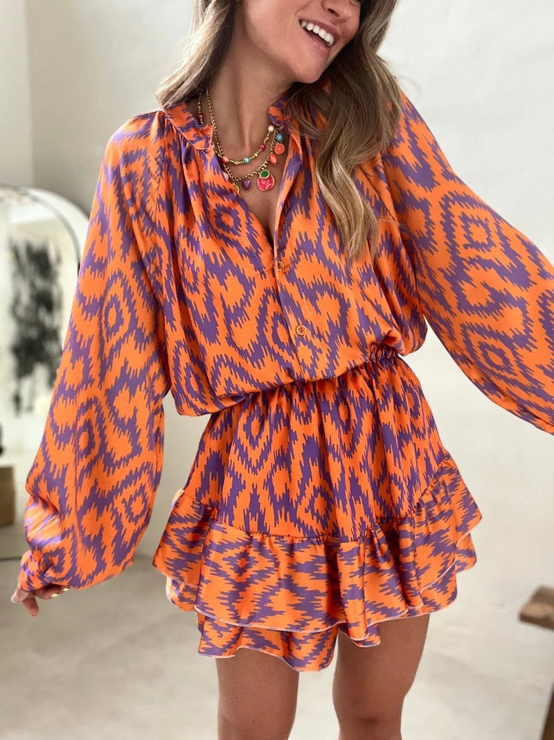 Faye Women's Mini Dress | Ruffle, Long Sleeve