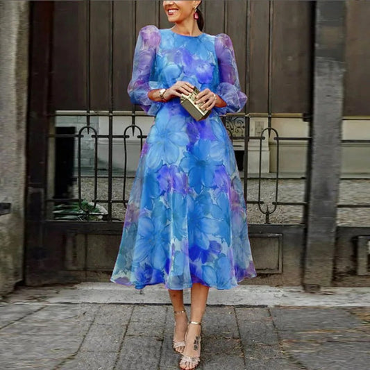 Lena Women's Floral Midi Dress - styled view