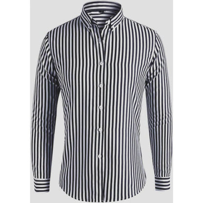 Xavier Men's Striped Shirt - back view
