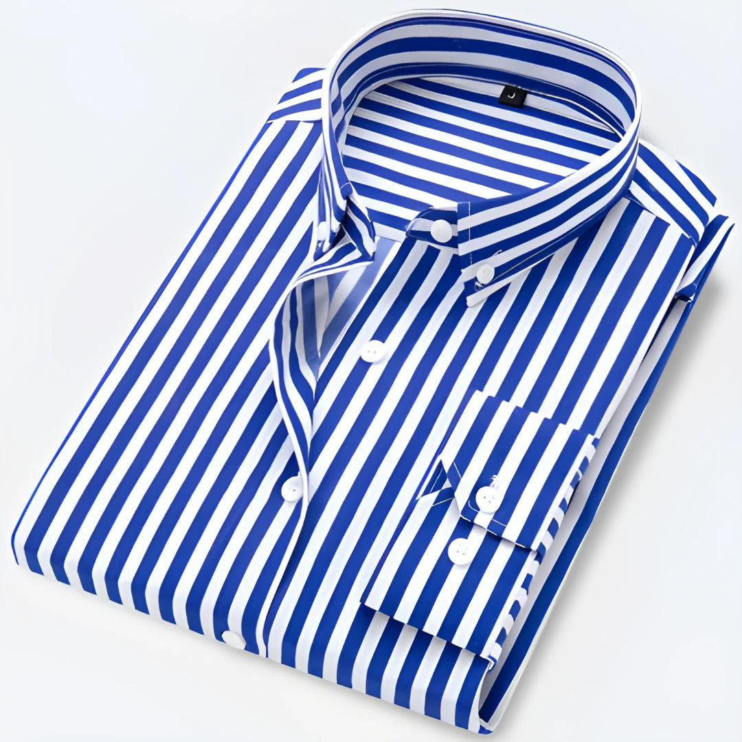 Xavier Men's Striped Shirt - close-up detail