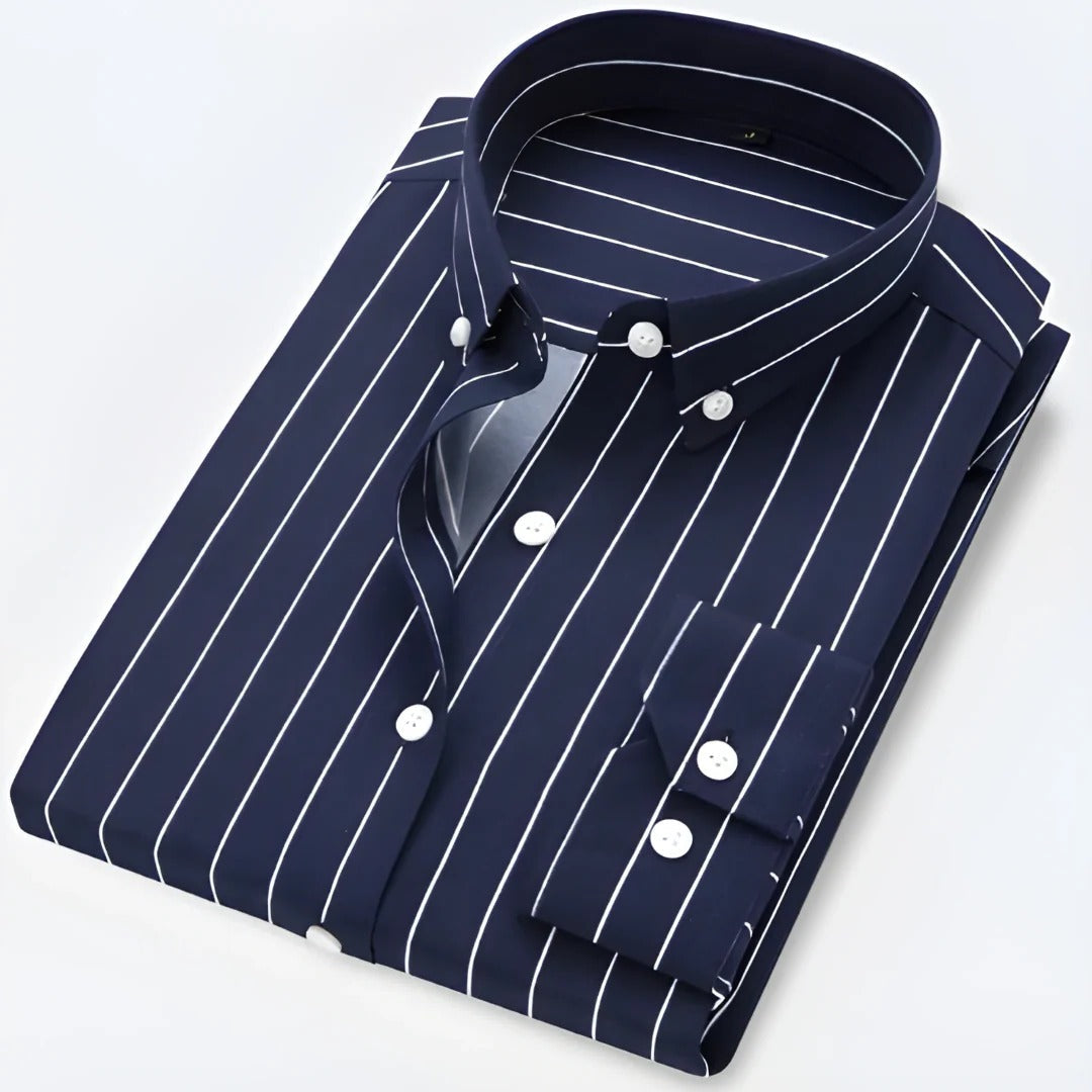 Xavier Men's Striped Shirt - full-length view