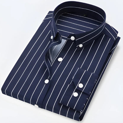 Xavier Men's Striped Shirt - full-length view