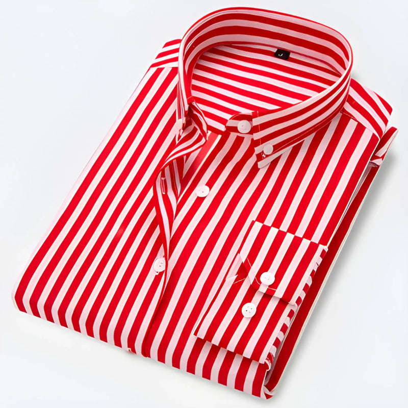 Xavier Men's Striped Shirt - styled view