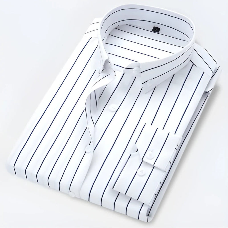 Xavier Men's Striped Shirt | Classic, Long Sleeve