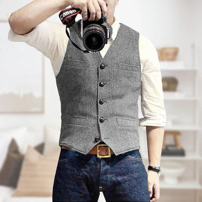 Silas Men's Vest - fabric and finish detail