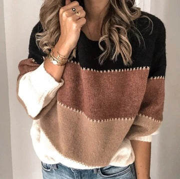 Saskia Women's Striped Sweater - fabric and finish detail