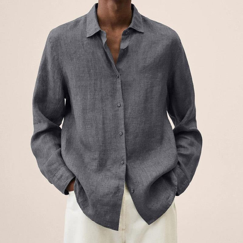 Ivor Men's Oversized Shirt - fabric and finish detail