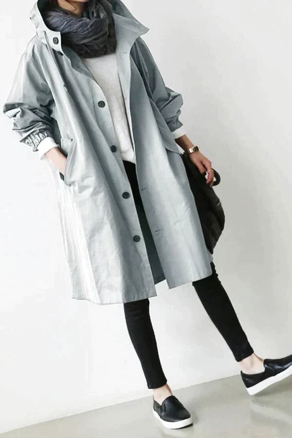 Sienna Women's Oversized Trench Coat | Black, Beige