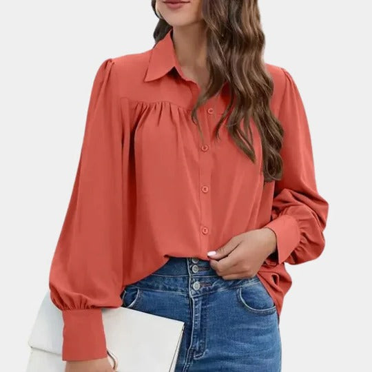 Tamsin Women's Blouse - fabric and finish detail