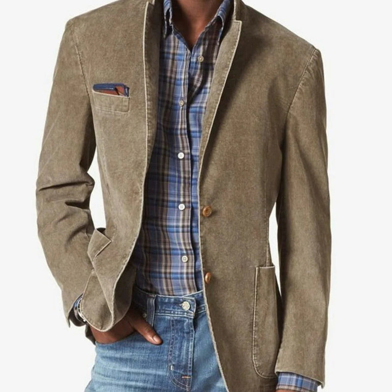 Bruno Men's Blazer - fabric and finish detail