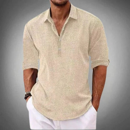 Perla Women's Linen Shirt - back view