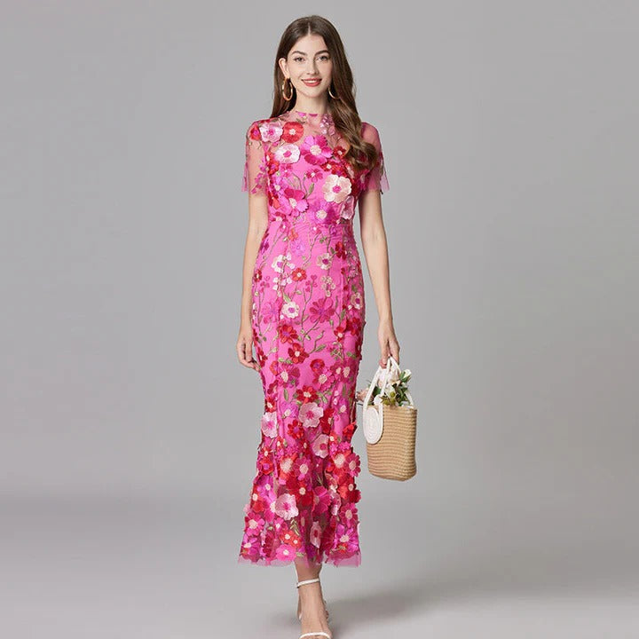 Xanthe Women's Floral Dress - back view