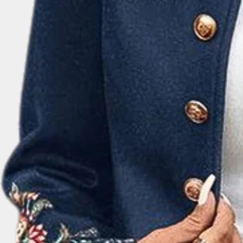 Vienna Women's Floral Blazer - fabric and finish detail