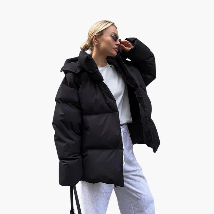 Quinn Women's Puffer Jacket | Black, Brown