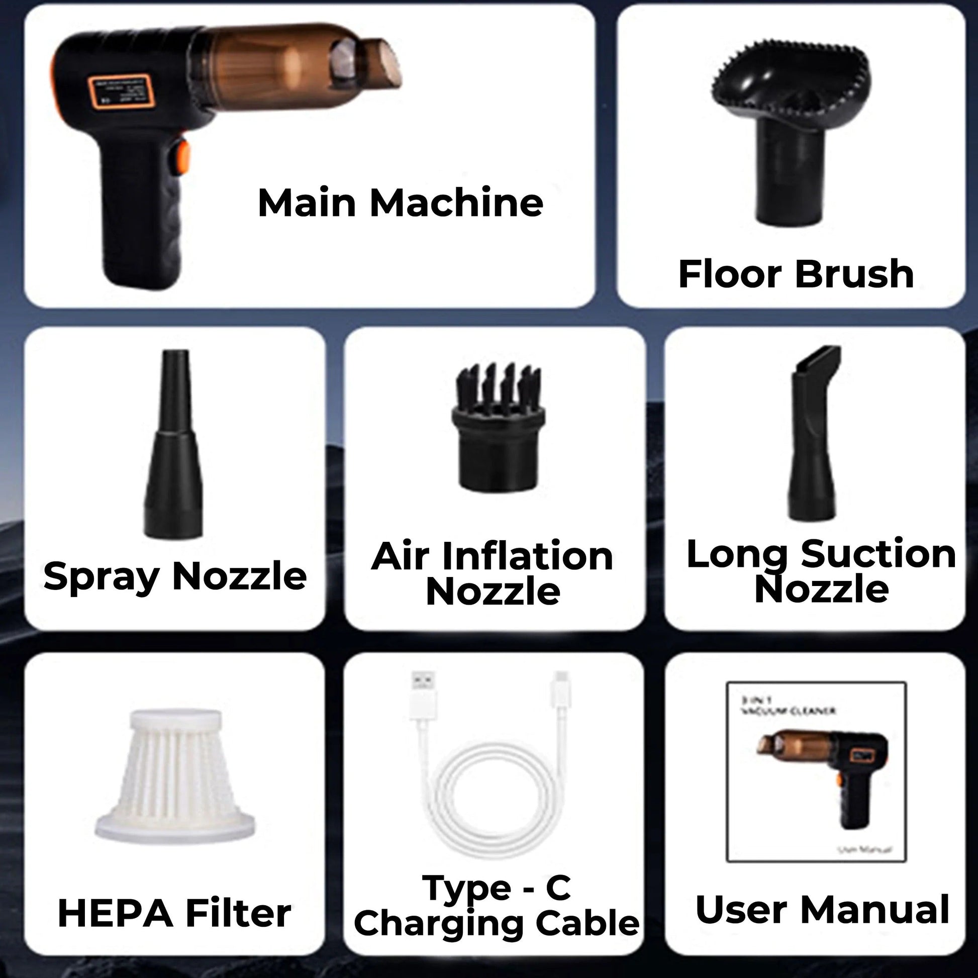 River Car Vacuum Cleaner - shown in use
