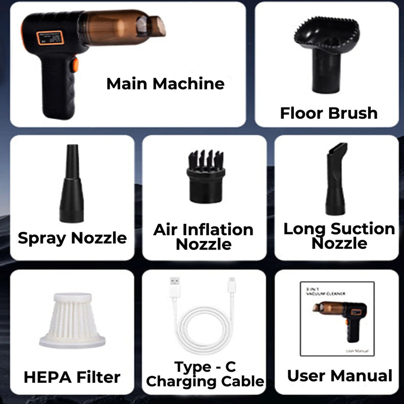 River Car Vacuum Cleaner - shown in use