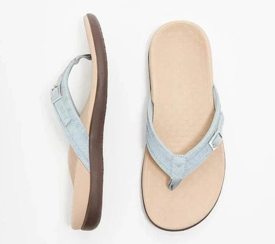 Dahlia Women's Flip-flops - fabric and finish detail