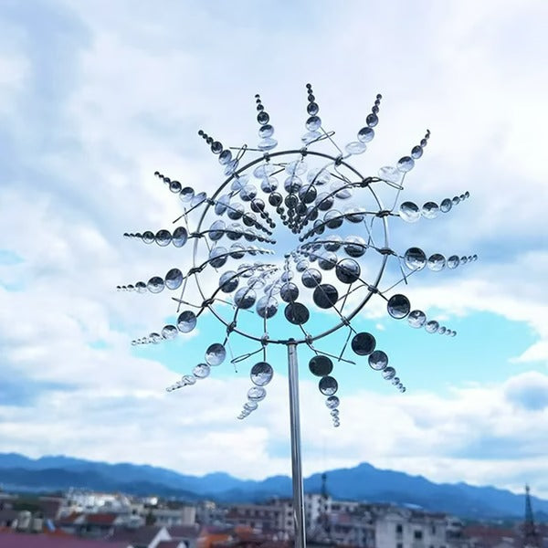 Birch Solar Wind Spinner - full-length view