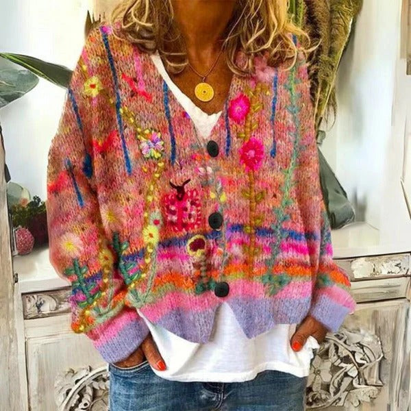 Liana Women's Floral Sweater - front view