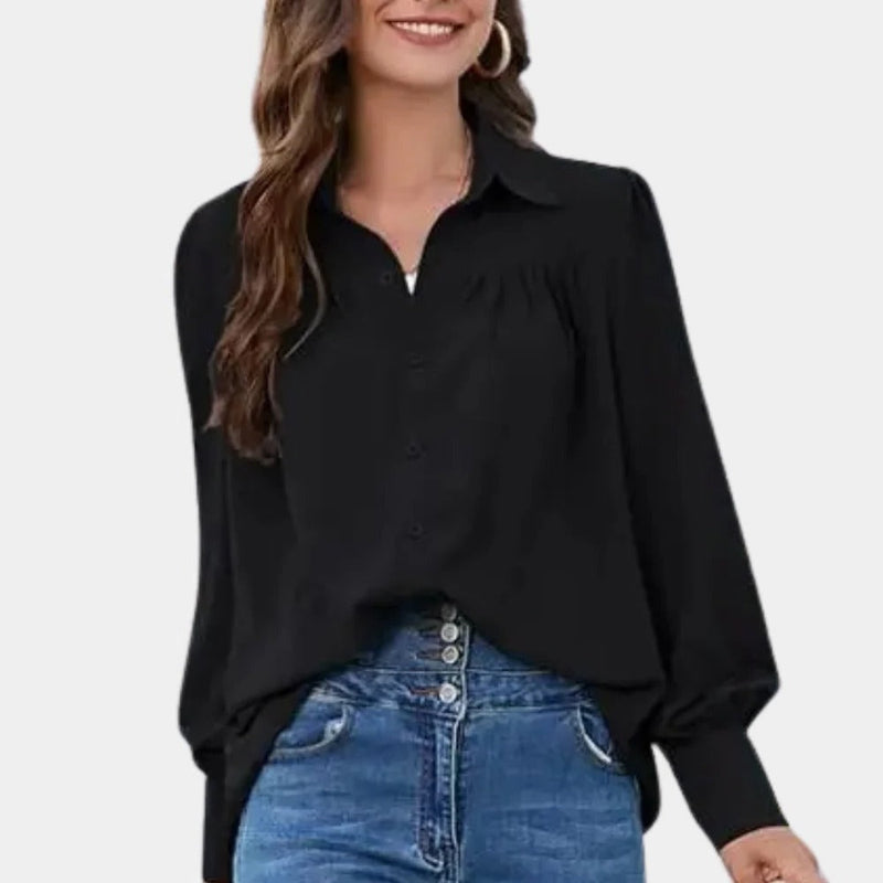 Uma Women's Pleated Blouse | Long Sleeve