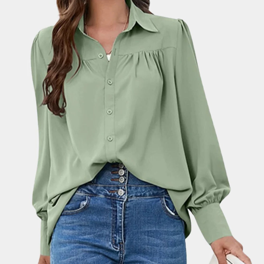 Uma Women's Pleated Blouse - back view