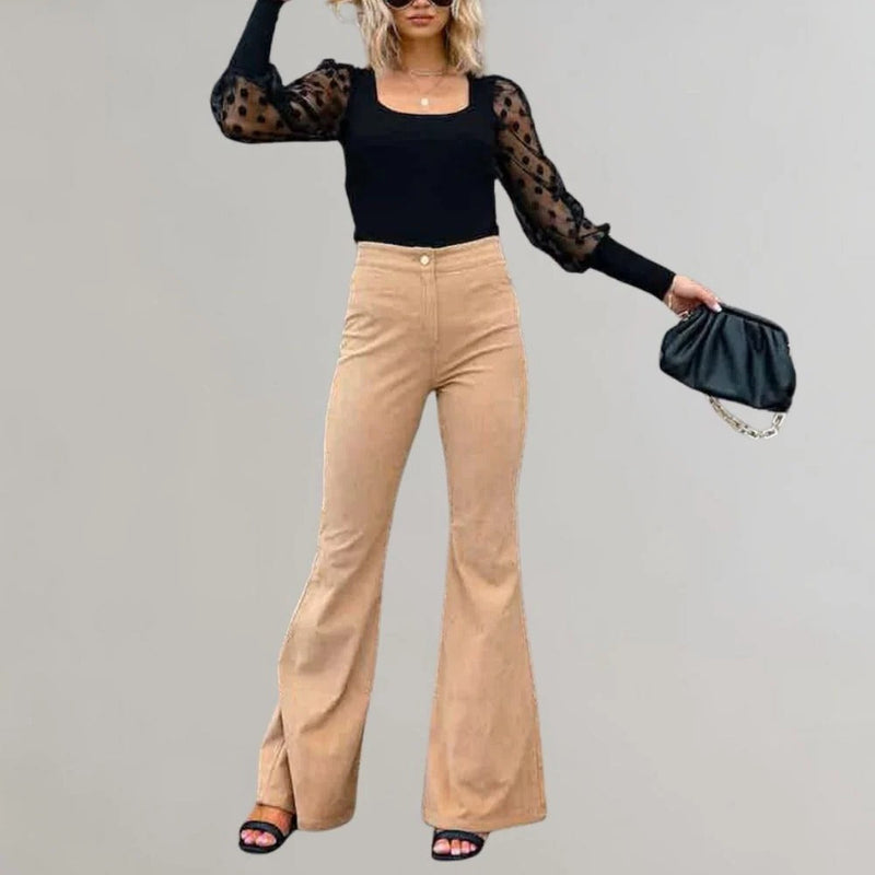 Nora Women's Trousers | Flared, Corduroy
