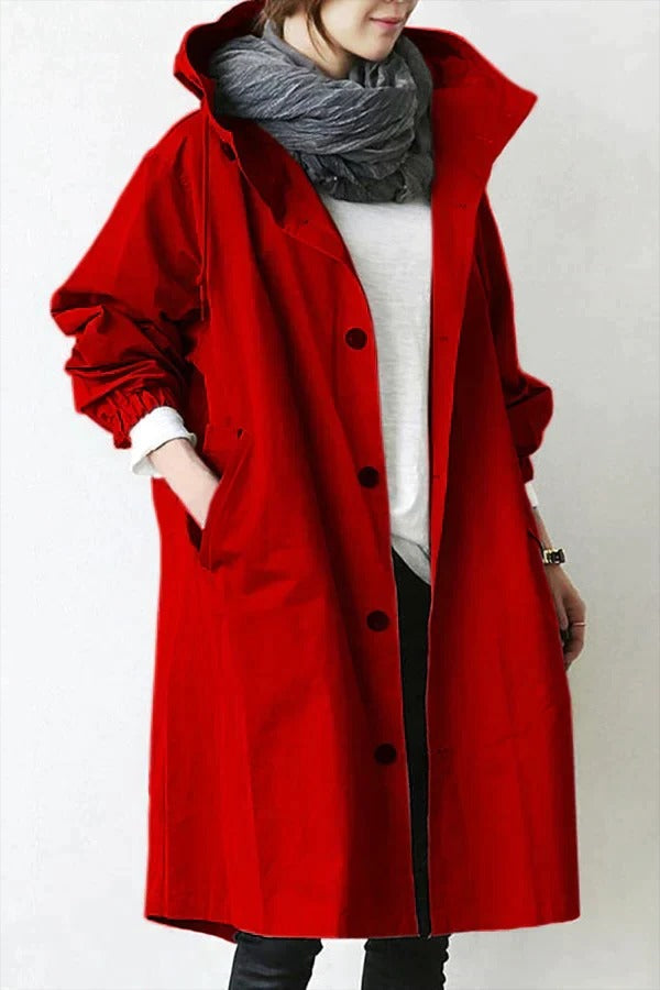 Sienna Women's Oversized Trench Coat - close-up detail