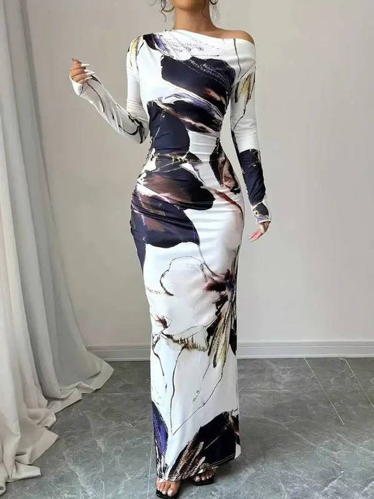 Sienna Women's Asymmetric Maxi Dress - front view