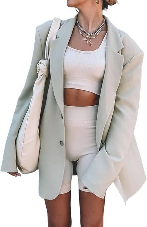 Perla Women's Oversized Blazer - full-length view