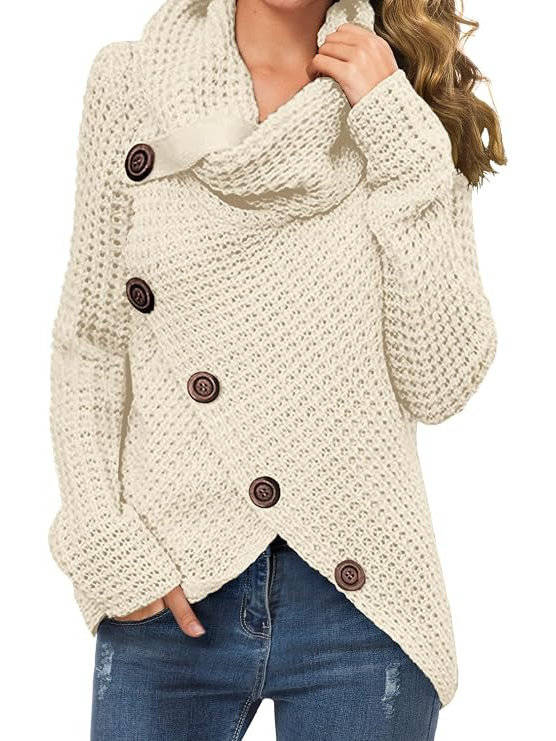 Eloise Women's Asymmetric Sweater - close-up detail