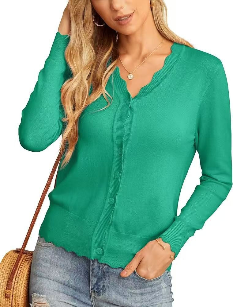 Bijou Women's Cardigan | Knit, V-neck, Long Sleeve