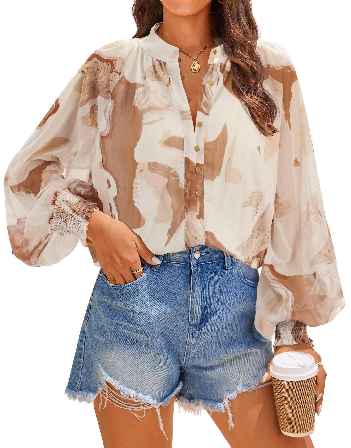 Freya Women's Oversized Shirt - fabric and finish detail