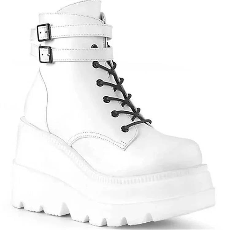 Clara Women's Platform Combat Boots - close-up detail