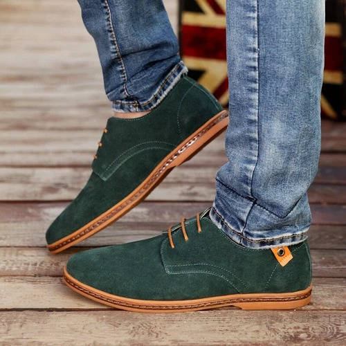 Reuben Men's Suede Oxfords - styled view