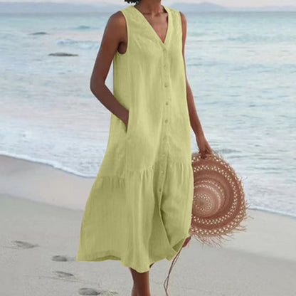 Rosa Women's Midi Dress - fabric and finish detail