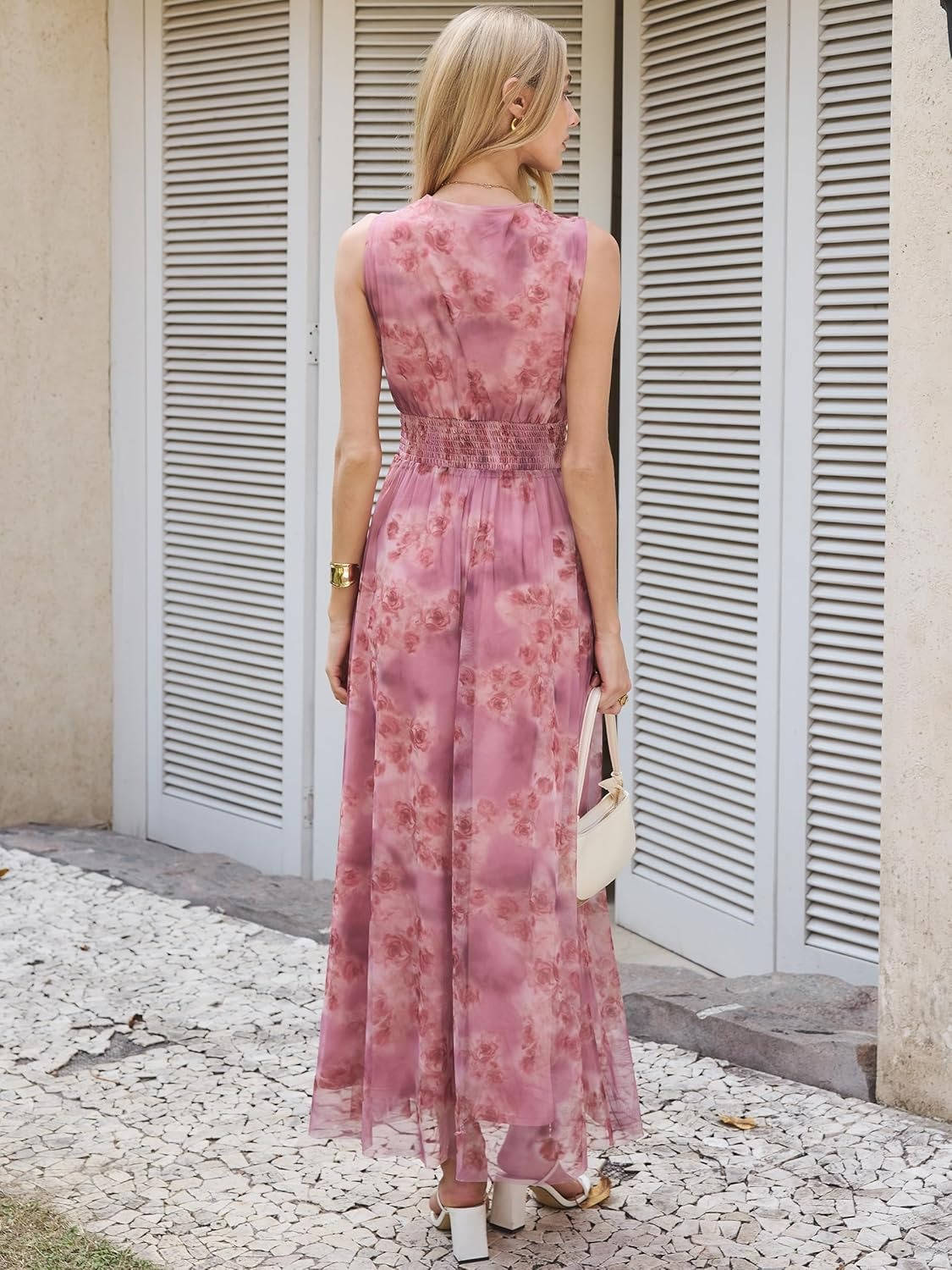 Nadia Women's Floral Maxi Dress - flat lay