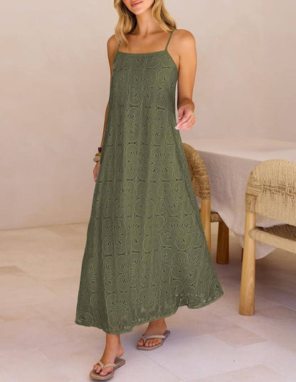 Vera Women's Floral Maxi Dress - flat lay