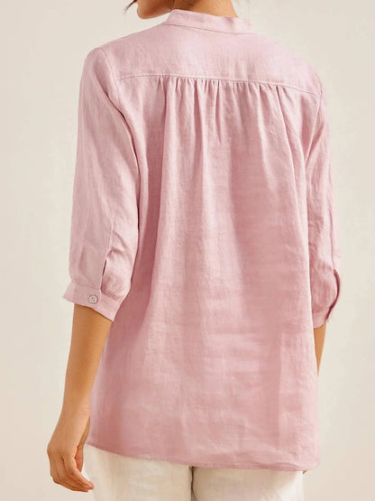 Tallulah Women's Linen Dress - fabric and finish detail