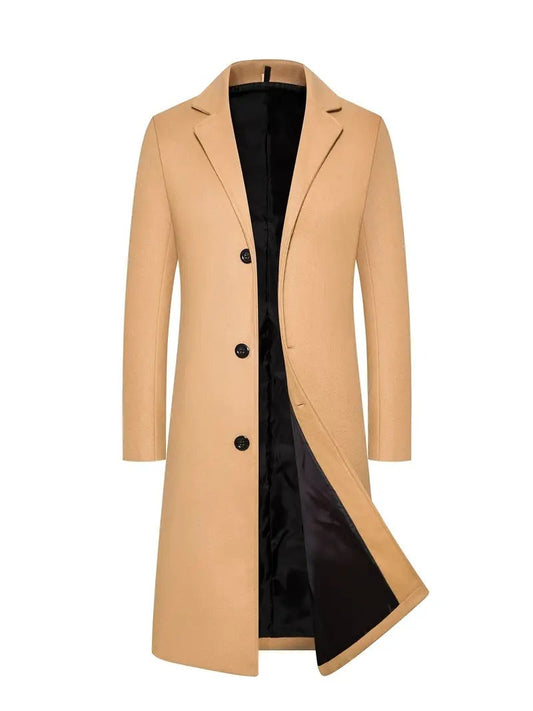 Theo Men's Wool Topcoat - front view