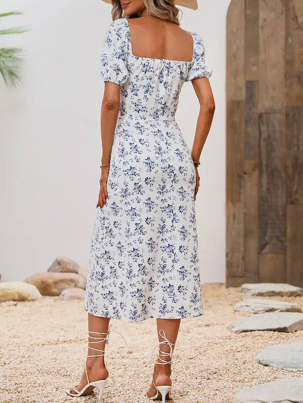 Zadie Women's Floral Midi Dress - close-up detail