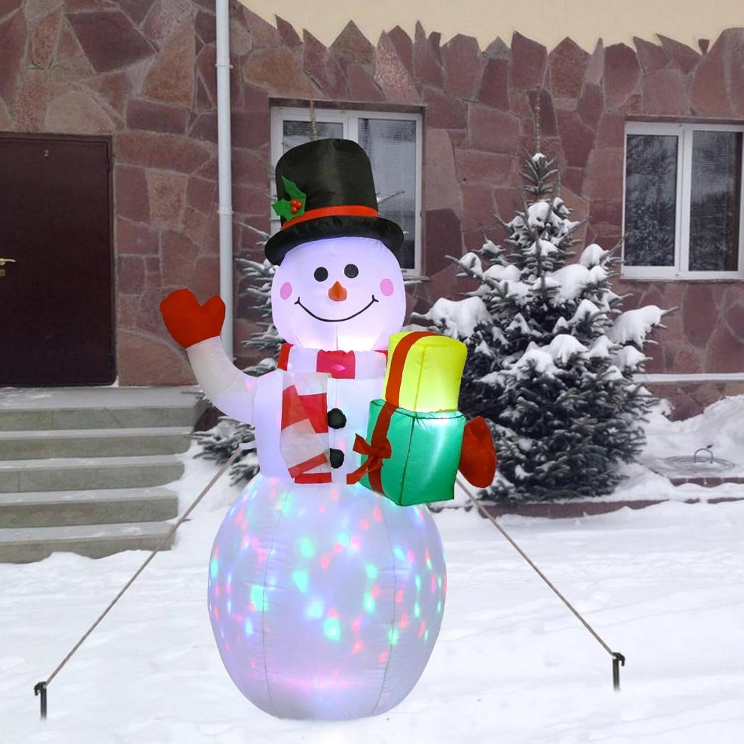 Meadow Solar Inflatable Snowman - back view